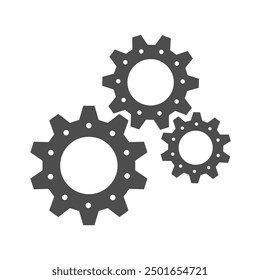 Zahnrad abstrakter Vektorsatz. Kollektion von verschiedenen dunkelgrauen Zahnrädern einzeln auf weiß. Zahnradgetriebe im Doodle-Stil. Neue Geschäftsidee, Teamarbeit, Fortschritt, Technologiekonzept.
