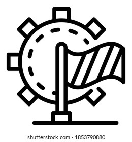 Gear wheel agitation icon. Outline gear wheel agitation vector icon for web design isolated on white background
