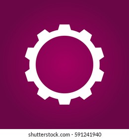 Gear wheel with arrow line icon for web, mobile and infographics. Vector dark grey icon isolated on light grey background.