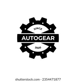 Gear wheel automotive industry  badge emblem label vintage logo design