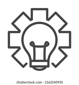 gear wheel with bulb light icon