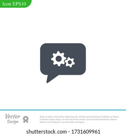 Gear wheel chat icon for web design
