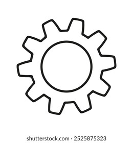 Gear wheel circle shape doodle. Hand drawn element for business presentations.
