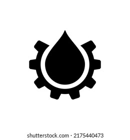 Rueda de engranaje, rueda cognoscitiva y gota. Ilustración vectorial.