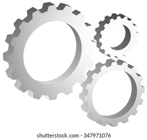 Gear wheel, gear, cogwheel graphic. Vector illustration for development, industrial subjects