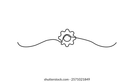gear wheel continuous one line drawing