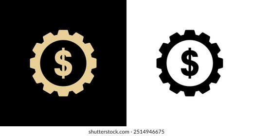 Gear Wheel and dollar symbol - vector element for finance and industry logo.
