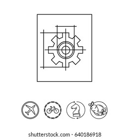Gear Wheel Drawing Icon