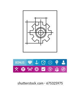 Gear Wheel Drawing Icon
