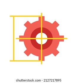 Gear Wheel Drawing icon vector image. Can also be used for Construction Tools. Suitable for mobile apps, web apps and print media.