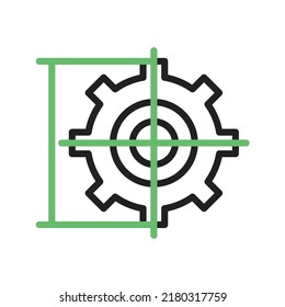Zahnrad-Zeichnen Symbol Vektorbild. Kann auch für Bauwerkzeuge verwendet werden. Geeignet für mobile Apps, Web-Apps und Printmedien.