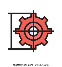 Gear Wheel Drawing icon vector image. Can also be used for Construction Tools. Suitable for mobile apps, web apps and print media.
