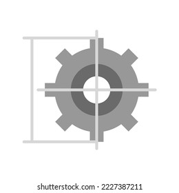 Gear Wheel Drawing icon vector image. Can also be used for Construction Tools. Suitable for mobile apps, web apps and print media.