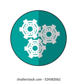 gear wheel engine cog icon shadow green