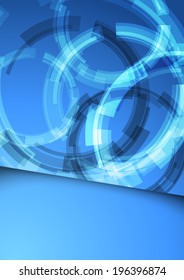 Gear wheel folder blue abstraction background. Vector illustration