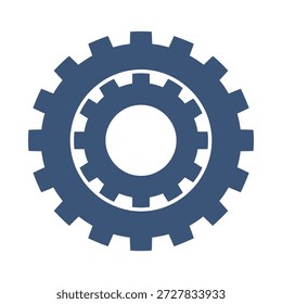 ícone roda de engrenagem azul vetor plano design cog símbolo da máquina mecânica configurações de engenharia industrial sinal de elemento gráfico