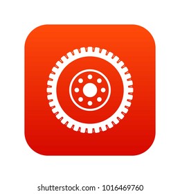 Gear wheel icon digital red for any design isolated on white vector illustration