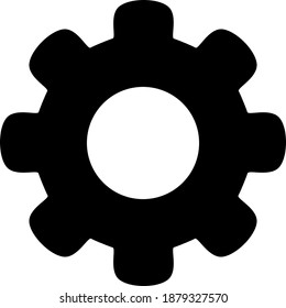 Gear wheel icon with flat style. Isolated vector gear wheel icon image on a white background.