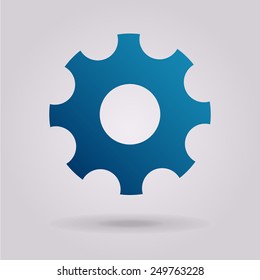 The gear wheel - icon. The illustration on gray background