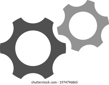 Gear wheel, icon illustration, vector on white background