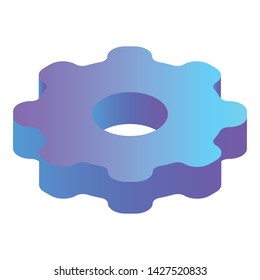 Gear wheel icon. Isometric of gear wheel vector icon for web design isolated on white background