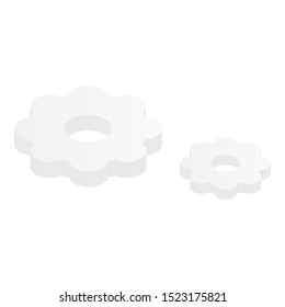 Gear wheel icon. Isometric of gear wheel vector icon for web design isolated on white background
