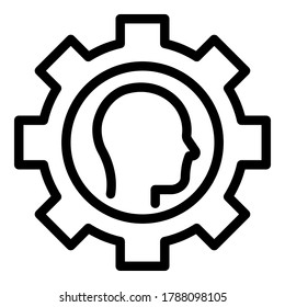 Gear wheel icon. Outline gear wheel vector icon for web design isolated on white background