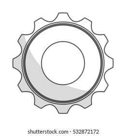 gear wheel icon over white background. vector illustration