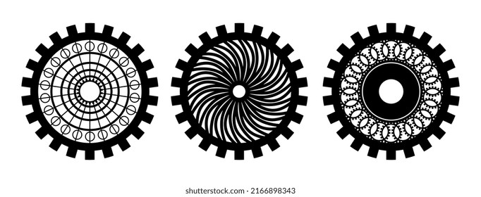 Gear wheel icon set. Simple Gear wheel collection. Cogwheel. Gear icons vector illustration