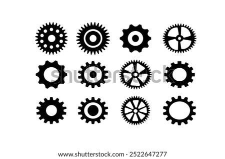 Gear wheel icon set. Simple Gear wheel collection. Cogwheel. Gear icons. Vector