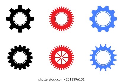 Zahnrad Symbol Einstellung Zahnrad Rechenmaschine Motor System App-Konfiguration bunte Vektortasten