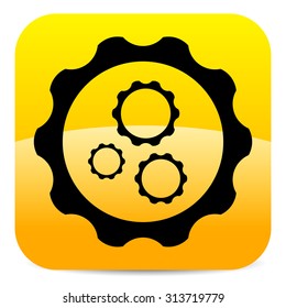 Gear, gear wheel icon. Vector.