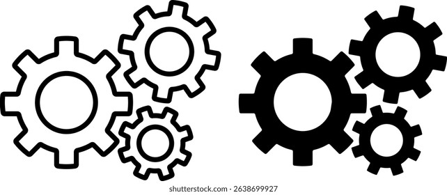 Gear wheel icon vector. Vector illustration