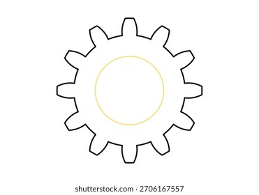 Icono de rueda dentada, Ilustración vectorial.