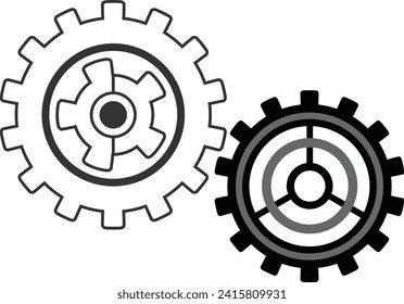 Gear wheel icon vector. industrial wheel
machine mechanism, gear wheel, cogwheel
mechanism design icon. Configuration,
loading, preferences icon vector. Suitable
for use on web apps, mobile apps 