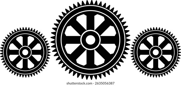 Gear wheel icons black vector