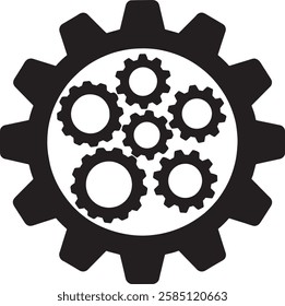 gear wheel icons on white background