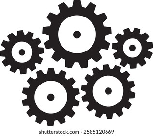 gear wheel icons on white background