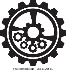 gear wheel icons on white background