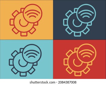 Gear Wheel Interaction Logo Template, Simple Flat Icon of interaction,gear,vector