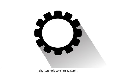 Gear wheel isolated on a white background and shadow. Concept of technology,. Symbol of construction.
