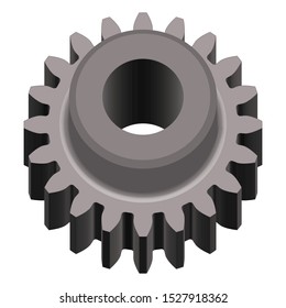 Gear wheel. Machine part. 3D effect vector
