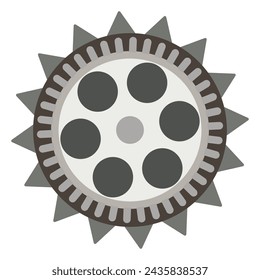 Gear wheel in the mechanism of a clock, vector