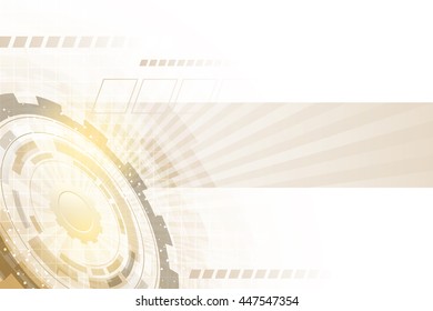 Gear wheel on abstract technological vector futuristic business background.