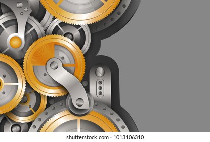 gear wheel on circuit board, Hi-tech digital technology, digital technology concept, Abstract background, Vector and illustration.