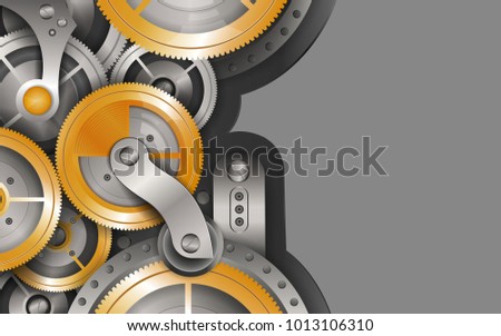 gear wheel on circuit board, Hi-tech digital technology, digital technology concept, Abstract background, Vector and illustration.