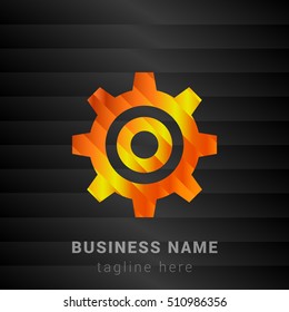 Gear Wheel Orange, Yellow and Black silk fashion premium icon / Logo