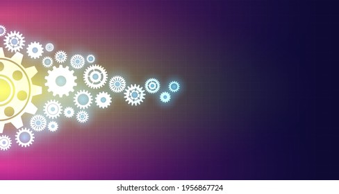Gear wheel pattern on powder circuit, electronic light line on background.EP-11.Used to decorate on message boards, advertising boards, publications and other works