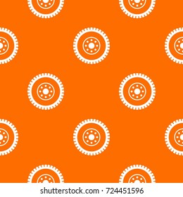 Gear wheel pattern repeat seamless in orange color for any design. Vector geometric illustration