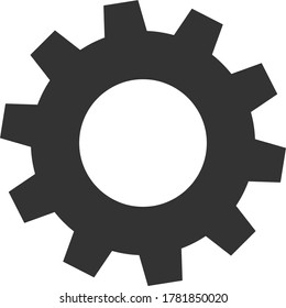 Rueda del engranaje, piñón. Imagen plana. Vector.